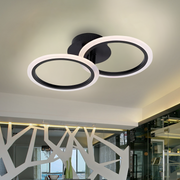Lustra LED cu telecomanda BETTY 27W, 2 Cercuri, lumina Rece/Calda/Neutra, Dimabila, Negru