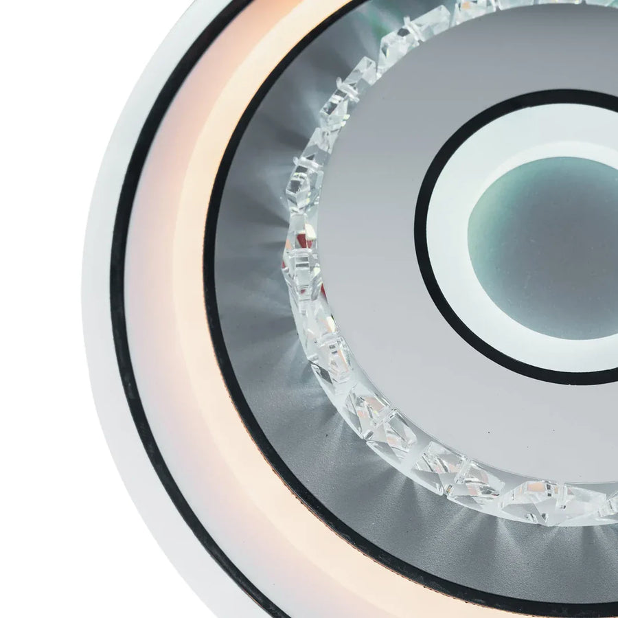 Lustra LED cu cristal MITA 28W, Diametru 20cm, Rotunda, lumina Rece/Calda/Neutra, Alb