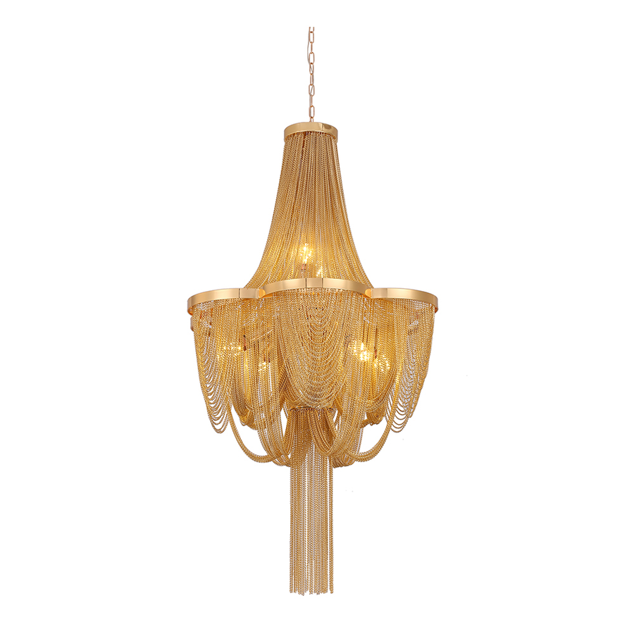 Candelabru 4xE14, Diametru 48cm, Auriu, Metal