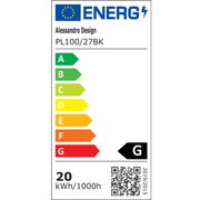 Plafoniera LED SOLIS 27cm 20W Lumina Rece, Negru