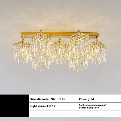 Candelabru Cristal Imperia, 70cm, 7xE14, Auriu