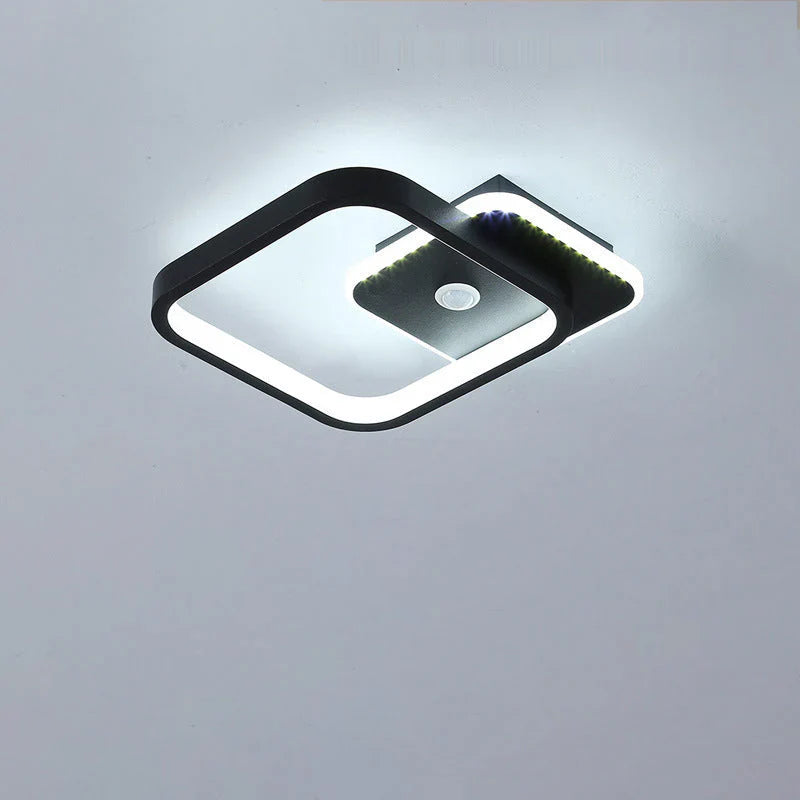 Lustra LED cu Senzor Miscare PS510BK, 16W, lumina Rece/Calda/Neutra 3000K/4000K/6000K, Metal si Acril