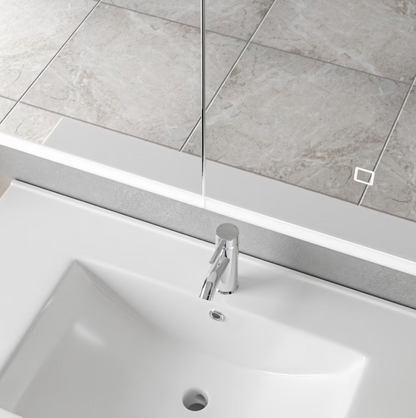 Oglinda LED cu Dulap MODA 80x70 cm Alb Iluminare Perimetrala si Senzor Touch