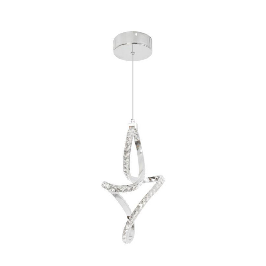 Pendul LED Osiris, 24W, Cristal, Crom -19A