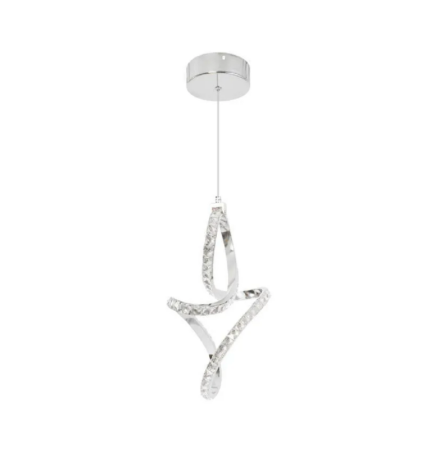 Pendul LED Osiris, 24W, Cristal, Crom -19A