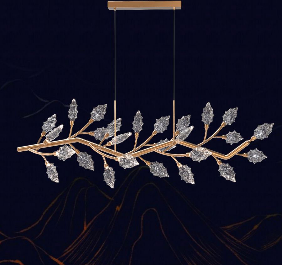 Candelabru Cristal, LED, TOCCATA Largo, 21W, lumina Calda/Neutra/Rece, Auriu, Inaltime Reglabila