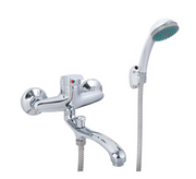 Baterie Cada Crom Lucios - Set Complet cu Pipa Pivotanta de 18cm, Para, Furtun și Excentrice Incluse