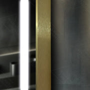 Oglinda LED Rectangulara, 60x80cm, Verite Royale Gold MotionGlow Marcello, Sistem Dezaburire, Ceas & Termometru, Dimabila