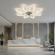 Lustra LED Ventilator ANEMO cu Telecomanda, 47W, D87cm, Lumina Rece/Neutra/Calda, Metal si Plastic, Alb