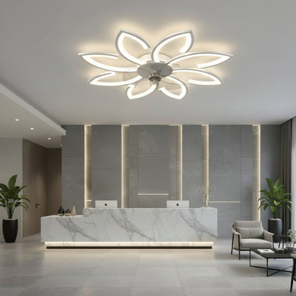 Lustra LED Ventilator ANEMO cu Telecomanda, 47W, D87cm, Lumina Rece/Neutra/Calda, Metal si Plastic, Alb