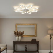 Lustra LED Ventilator ANEMO cu Telecomanda, 47W, D87cm, Lumina Rece/Neutra/Calda, Metal si Plastic, Alb
