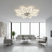 Lustra LED Ventilator ANEMO cu Telecomanda, 47W, D87cm, Lumina Rece/Neutra/Calda, Metal si Plastic, Alb