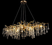Candelabru Cristal, 10x G9, Auriu, 97cm