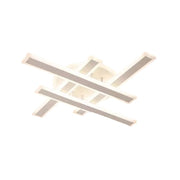 Lustra LED cu Telecomanda LT755/4WH, 85W, 46x5.5x7.5, Lumina Rece/Calda/Neutra, Dimabila, Alb, Fier, Plexiglas