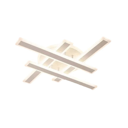 Lustra LED cu Telecomanda LT755/4WH, 85W, 46x5.5x7.5, Lumina Rece/Calda/Neutra, Dimabila, Alb, Fier, Plexiglas