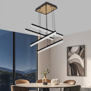 Lustra LED Suspendata Acril LT181/4BK, 54W, Lumina 3000/4000/6000K, Negru, Inaltime Reglabila