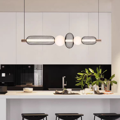 Lustra LED Suspendata LM551/5BK, 27W, Lumina 3000/4000/6000K, Negru, Inaltime Reglabila
