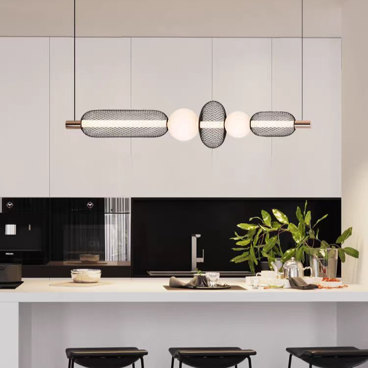 Lustra LED Suspendata LM551/5BK, 27W, Lumina 3000/4000/6000K, Negru, Inaltime Reglabila