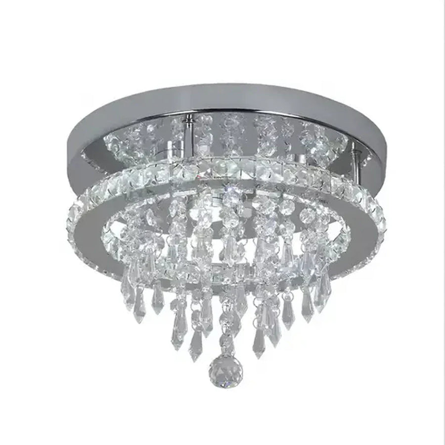 Candelabru LED Alberico Rotund, 17W, Lumina Rece/Calda/Neutra, Cristal, Crom Lucios