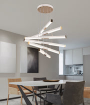 Lustra LED Suspendata Acril LT183/5WH, 69W, Lumina 3000/4000/6000K, Alb, Inaltime Reglabila