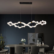 Lustra LED Suspendata Acril LT762/2GD, 36W, Lumina Calda/Neutra/Rece 3000/4000/6000K, Alb Auriu, Inaltime Reglabila