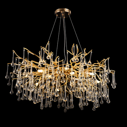 Candelabru Cristal NEBULA Regalis, 12x G9, Auriu, 80cm