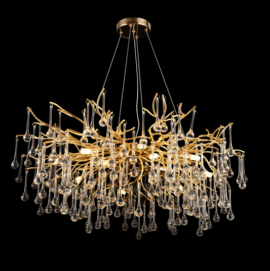 Candelabru Cristal NEBULA Regalis, 12x G9, Auriu, 80cm