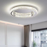 Lustra LED cu telecomanda si cristal VERTUS 31W, 50cm, Cerc, lumina Rece/Calda/Neutra, Dimabila, Crom