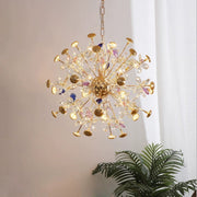 Candelabru Cristal FloraLux, 24xG4, Auriu si Cristale , 52cm, Inaltime Reglabila