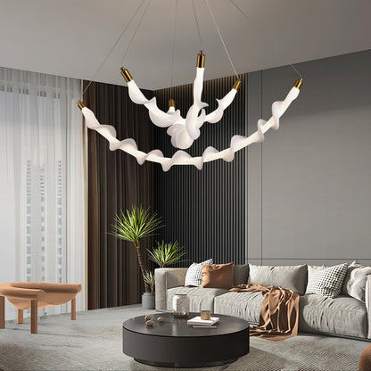 Lustra LED Suspendata Acril LT760/3GD, 28W, Lumina Calda/Neutra/Rece 3000/4000/6000K, Alb, Inaltime Reglabila, Metal si Acril