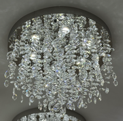 Candelabru LED Cristal LLC210/400CH Rotund, 22W, Lumina Rece/Calda/Neutra, Cristal, Crom Lucios