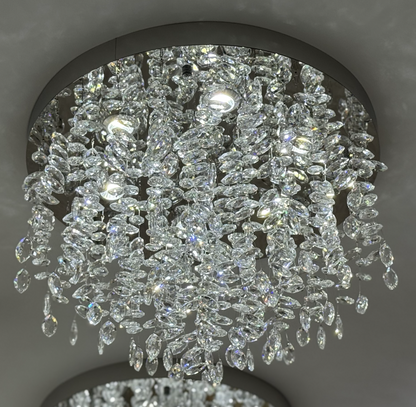 Candelabru LED Cristal LLC210/400CH Rotund, 22W, Lumina Rece/Calda/Neutra, Cristal, Crom Lucios