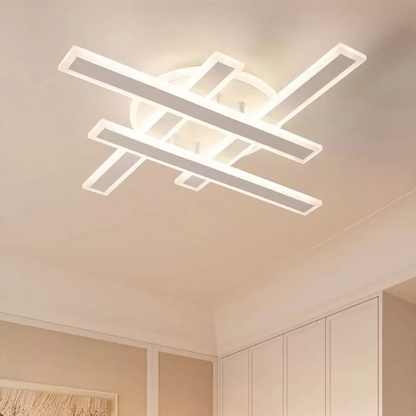 Lustra LED cu Telecomanda LT755/4WH, 85W, 46x5.5x7.5, Lumina Rece/Calda/Neutra, Dimabila, Alb, Fier, Plexiglas
