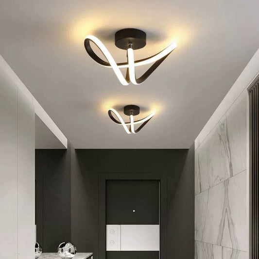Lustra LED VERTEX Pulse, 13W, Ondulata, Lumina Rece/Calda/Neutra, Negru