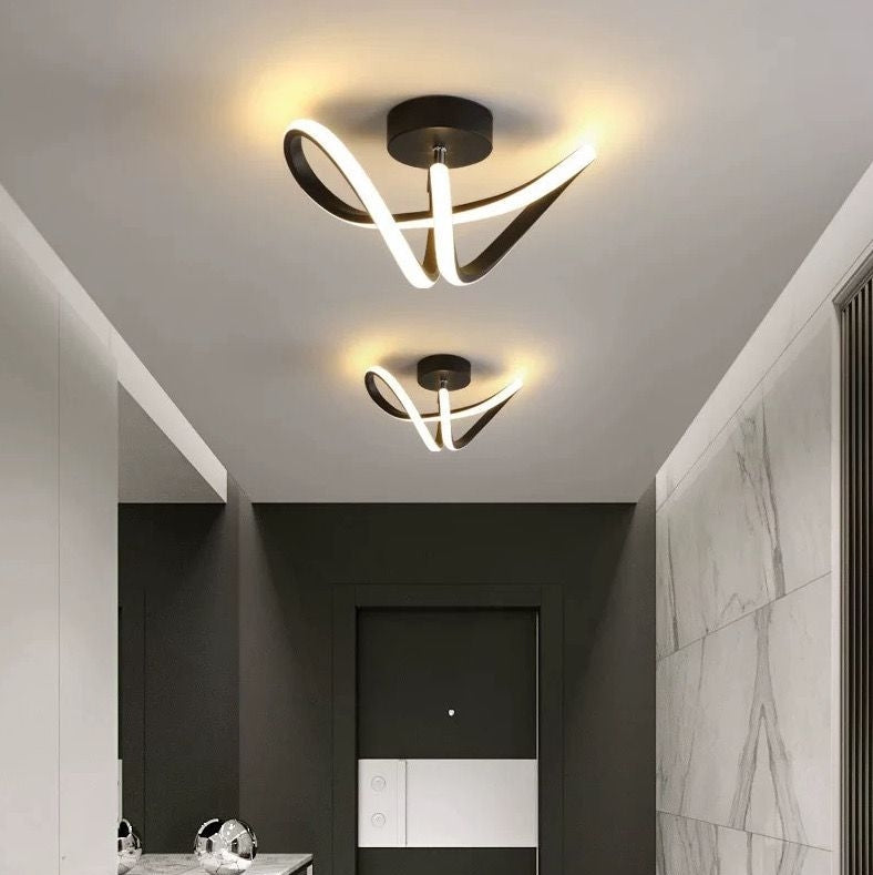 Lustra LED VERTEX Pulse, 13W, Ondulata, Lumina Rece/Calda/Neutra, Negru