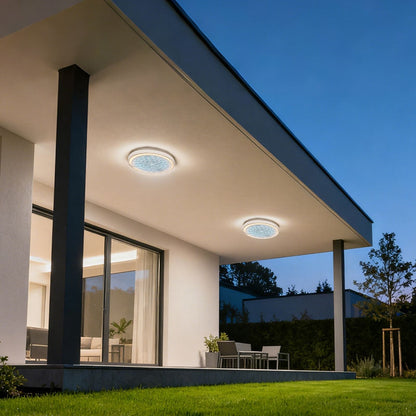 Aplica LED de Exterior AX315/218WH, 12W, IP65, Alb, Metal