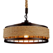 Lustra Vintage LV300/300BK, 1xE27, Rustic Barn, Sfoara si Metal, 30cm, Negru