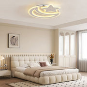 Lustra LED cu telecomanda CORALIA 90W, Luna si Stea, lumina Rece/Calda/Neutra Dimabila Alb