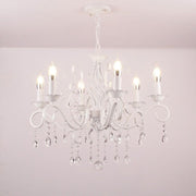 Candelabru DELLI SANTI 6xE14, Diametru 52cm, Alb, Inaltime Reglabila