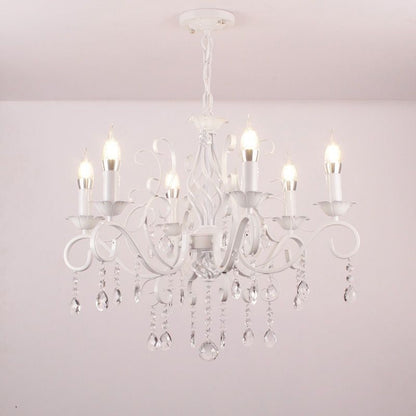 Candelabru DELLI SANTI 6xE14, Diametru 52cm, Alb, Inaltime Reglabila