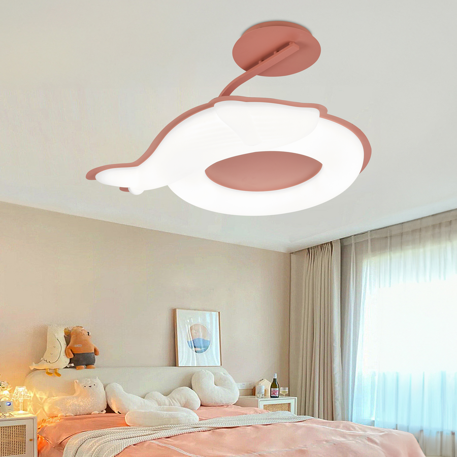 Lustră LED 8058PK, 60W, Acril Roz, Lumina 3000K/4000K/6000K