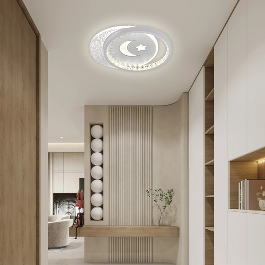 Lustra LED PERU 34W, 2 Cercuri, lumina Rece/Calda/Neutra, Alb
