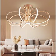 Lustra LED cu Telecomanda LT771/700GD, 45W, Lumina Calda/Rece/Neutra, Dimabila, Auriu