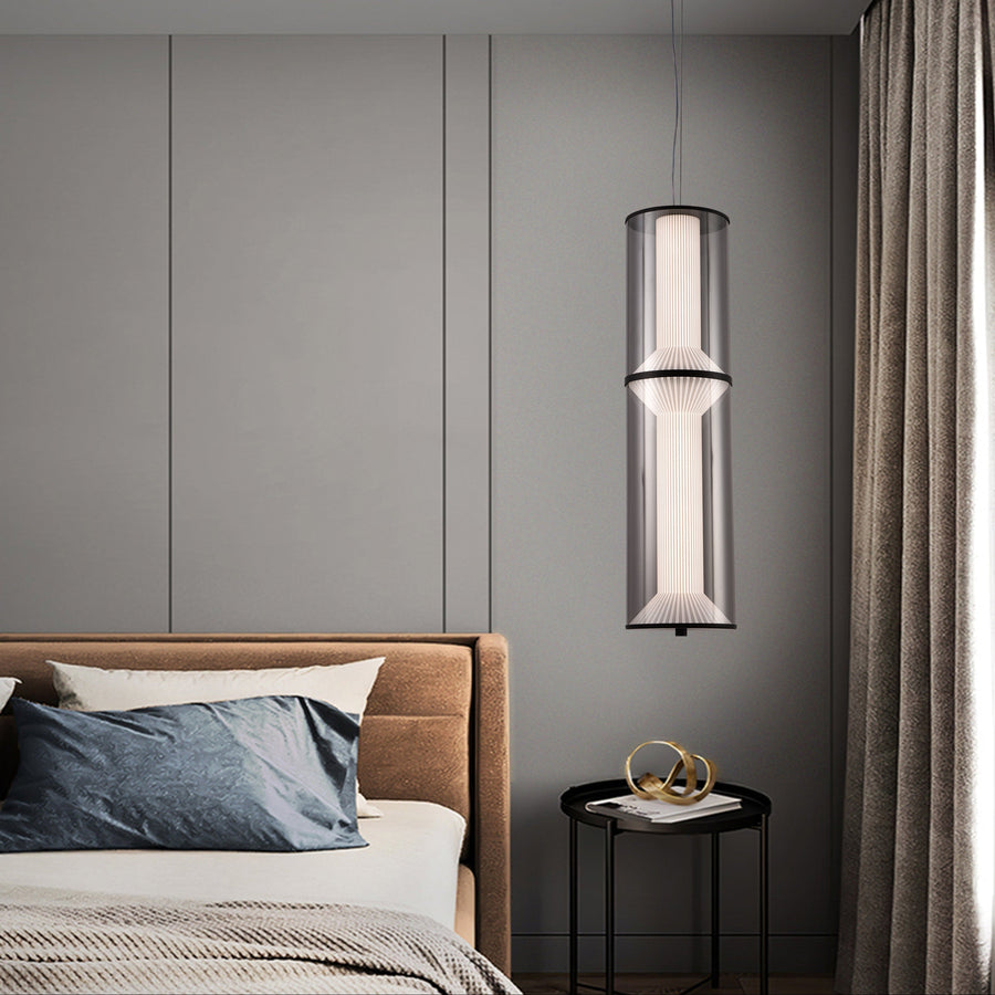 Lustra LED Suspendata cu Telecomanda 48W, LM511/2BK, Inaltime Reglabila, Lumina Calda/Rece/Neutra, Negru, Metal