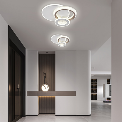 Lustra LED NYXORA 44W, 3 Cercuri, lumina Rece/Calda/Neutra, Alb