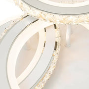 Lustra LED cu telecomanda si cristal NOVA ROTONDA RGB 75W, 3 Cercuri, lumina Rece/Calda/Neutra, Dimabila, Alb
