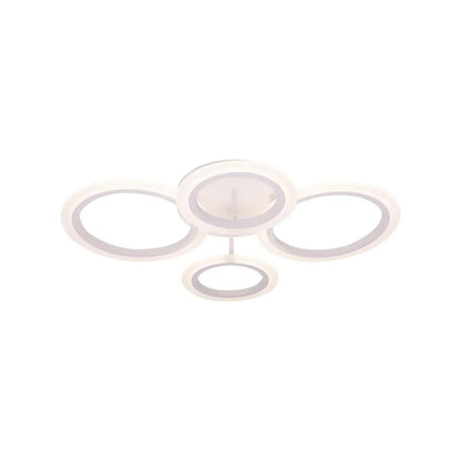 Lustra LED cu telecomanda  BETTY 43W, 4 Cercuri, lumina Rece/Calda/Neutra, Dimabila, Alb