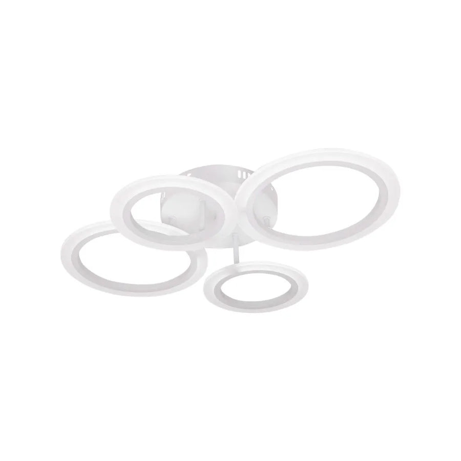 Lustra LED cu telecomanda  BETTY 43W, 4 Cercuri, lumina Rece/Calda/Neutra, Dimabila, Alb