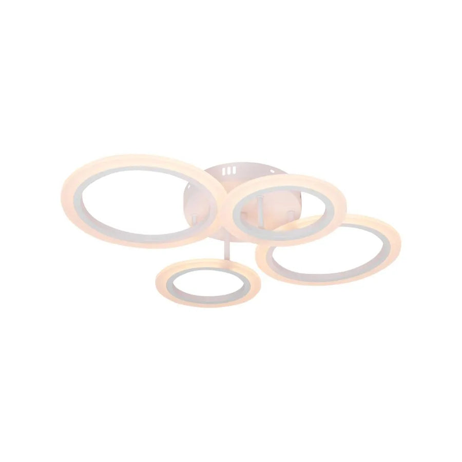 Lustra LED cu telecomanda  BETTY 43W, 4 Cercuri, lumina Rece/Calda/Neutra, Dimabila, Alb