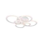 Lustra LED cu telecomanda BETTY 82W, 6 Cercuri, lumina Rece/Calda/Neutra, Dimabila, Alb